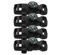 Zerodeko 8pcs Camping Survival Whistle Buckle with Compass and Plastic Side Release Clasp, Sturdy Backpack Accessory for Outdoor Adventures and Emergency Signalling