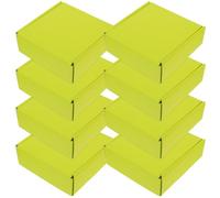 Zerodeko 8pcs Double-Sided Green Corrugated Cardboard Boxes 15x15x5cm for Online Shopping, Sturdy Airplane Mailer Storage Boxes for Mailing and Packaging