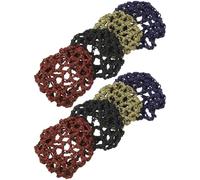 Zerodeko 8pcs Elastic Crochet Hair Bun Covers and Ballet Dancers, Quick Wear Cloth Hairnets That Keep Bun Steady, for Dance Performance and Sports Hair Styling