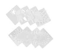 Zerodeko 8pcs Halloween Stencils for Painting Reusable White Pet Spider Web and Spider Templates, Gothic Style Craft Stencil for Walls and Fabric DIY Decorations