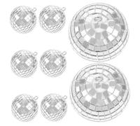 Zerodeko 8pcs Mirror Disco Balls, Party Hanging Decorations, Silver Zinc Alloy and Plastic, Easy to Suspend Glitter Effect for Outdoor Places, Wedding and Disco Party Decoration
