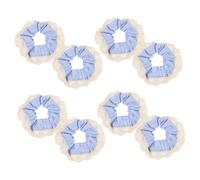 Zerodeko 8pcs Oversized White Lace Scrunchies for Women Boho-inspired Elastic Hair Ties with High Elasticity Nonslip Ponytail Holders for Thick Long Curly Hair Reusable Accessories