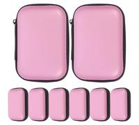 Zerodeko 8Pcs Pink Cable Organizer Bag Digital Accessories Storage Case Dual-Layer Design for Travel, Data Line and Earphone Carrying, Portable Sundries Organizer Pouch