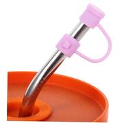 Zerodeko 8Pcs Reusable Silicone Straw Caps Dustproof Plug in Pastel Pink Purple White Cute Decorative Straw Covers Lightweight and Smooth for Bubble Tea Milkshake Drinks