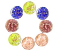 Zerodeko 8pcs Shining Glass Beads for DIY Jewelry Making, Lightweight Smooth Surface Spacer Beads in Red, Green, Black, Pink, Purple, for Handmade Bracelets and Necklaces Random Color