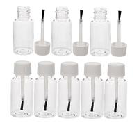 Zerodeko 8pcs Small Empty Nail Polish Bottle Brush Pet Storage Bottles for Nail Gels and Oils