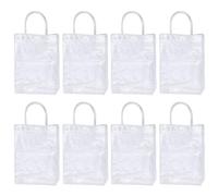Zerodeko 8pcs Stylish Pvc Tote Bag with Snap Closure, Square Bottom Design, Easy to Wipe Clean and Greater Carrying Capacity, for Parties and Celebrations, Red Wine Packing Bags