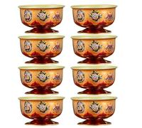 Zerodeko 8pcs Water Offering Cups, Metal Ritual Meditation Bowls, 2.2x1.3 | Vintage Offering Cup for Spiritual Rituals, Traditional Buddhist Altars, Easy Maintenance