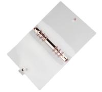 Zerodeko A5 Loose-leaf Notebook Cover Pvc 6-ring Binder Rose Gold Protective Scrapbook Cover for Student Supplies and Refillable Handbook