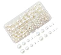Zerodeko Abs Imitated Pearl Beads DIY Beads Set 440pcs with Smooth Surface Delicate Appearance for Jewelry Making and Crafting Suitable for Bracelet and Necklace Accessories