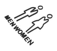 Zerodeko Acrylic Bathroom Sign Pair with Hollowout Design, Adhesive Backed and Easy to Clean Restroom Gender Indicator Signs for Commercial Use in Black