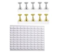Zerodeko Acrylic Nail Tip Practice Base with Chessboard Nail Holder Design 2 Sets and Textured Surface for Home Salons