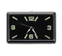 Zerodeko Adhesive Tiny Analog Car Clock Miniature Square Dashboard Clock Fluorescent Black Dial, for Car and Boat Decoration