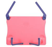 Zerodeko Adjustable Foldable Music Score Stand with Red Plastic Book Holder for Sheet Music Reading on Desk, Lightweight Portable Copy Stand for Musicians and Students