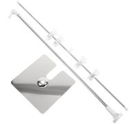 Zerodeko Adjustable Poster Stands 2-in-1 T-Shaped Poster Holders Stainless Steel Detachable Easy Storage Silver Display Stand for Advertising in Multiple Shops