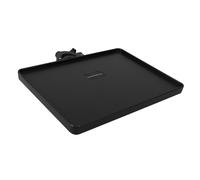 Zerodeko Adjustable Thickened Microphone Stand Tray with Clip Clamp Anti-slip Raised Edges Sound Card Holder for Live Streaming Music Recording and Phone Support Black Medium