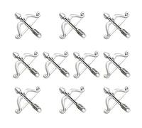 Zerodeko Alloy Bow and Arrow Pendant Charms 20 Pack for Jewellery Making