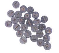 Zerodeko Alphabet Pieces Round Slices Not Easy to Deform Black 78pcs Wooden 13mm Diameter 7mm Thick Smooth Surface for DIY Handicraft Decoration