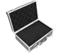 Zerodeko Aluminium Alloy Mini Handheld Tool Box with Handle, Black Portable Craft Tool Storage Case with Padded Sponge Interior, Compact 25.5x16.5x9.5cm Toolbox for Electricians