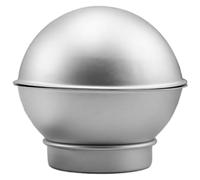 Zerodeko Aluminum Alloy Hemispherical Mold Set for DIY Bath Ball and Cake Making, 2 Half Spheres with Base, Metal Hemisphere Cake Tin and Bath Bomb Craft Mould Supplies for Handmade Soap