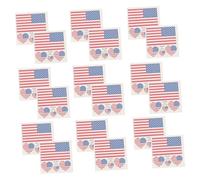 Zerodeko American Flag Removable 25pcs Stickers Temporary Tattoos Washable Body Decals for Independence Day on and Party Decoration Doors