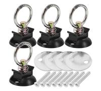 Zerodeko Anchor Points Tie down Kit for Motorcycles and Vehicles Heavy Duty 4pcs round Aluminum Alloy and Stainless Steel L Track Tie down Accessories for Luggage and Trailer Use