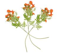 Zerodeko Artificial Daisy Silk Flowers 3pcs Orange Chamomile Bunches with Vivid Chamomile Shape Design for Decorating the Bedroom and Theme Party Home Décor