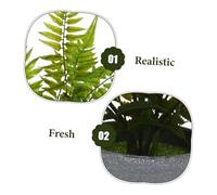 Zerodeko Artificial Fern Bonsai Plant Simulation Potted Faux Indoor Greenery Easy-care Plastic Decorative Ornament for Home Office Desk Look
