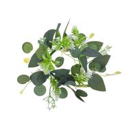 Zerodeko Artificial Flowers Ring Candle Wreath with Realistic Eucalyptus Leaves in Green, Silk Cloth and Pe Material, Spring Table Centerpiece Decoration, Won't Fade and Enhances Ambiance