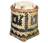 Zerodeko Bamboo Weaving Basket Woven Trash can Waste Paper Basket and Sundries Organizer for Home Office Bedroom Flower Arrangement Open Top Decorative Storage Bin