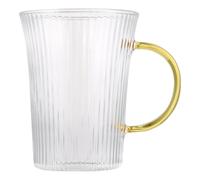 Zerodeko Beer Mugs with Nice Grain Design Stylish Featuring Thickened Glass with Handle and Heat Resistance Glass Mugs for Beer Festival Time and Home Use for Living Room Decor