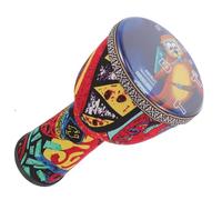 Zerodeko Beginner PVC Djembe Drums African Drum Percussion Instrument 15.72X8.06X8.06In Compact Design Resistant to Beating Colorful Classic Style for Band Settings