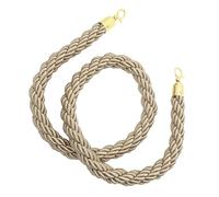 Zerodeko Beige Jute Queue Rope Barrier with Hooks for Crowd Control and Grand Openings, Reliable and Sturdy Zinc Alloy Rope Balustrade Ends with Aesthetic Appeal