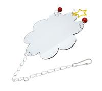 Zerodeko Bird Acrylic Mirror with Bell, Hanging Cage Accessory for Chickens and Parrots, One-Way Reflective Pet Mirror for Poultry Enrichment and Play