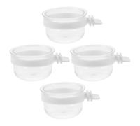 Zerodeko Bird cage feeding bowl 4pcs PVC Plastic Large capacity Parrot feeder cup Hanging indoor bird accessory