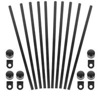 Zerodeko Black 43Cm Round Painting Scroll Poster Hanger Set, 10pcs Plastic Artwork Hanging Rods Caps and Hooks for Store Displays and Photo Studio Posters