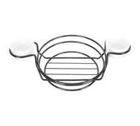 Zerodeko Black for Stylish Decoration Snack Basket Iron round with Porcelain Saucer for Draining and Organizing Bread Or Vegetables, Home Accessory and Party Supply