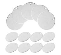 Zerodeko Blank Metal Pendant Charms round Dog Tags 100pcs Stainless Steel for DIY Creativity and Engraving, Engravable for Jewelry Making and Handmade Bag Charm