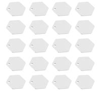 Zerodeko Blank Stamping Tags Hexagonal Shape 20pcs Stainless Steel -Friendly Metal Engraving Blanks Modern Contemporary Style for Versatile Applications