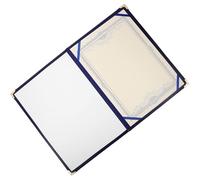 Zerodeko Blue A4 Certificate Protective Cover, Soft Pu Leather Diploma Holder with Decorative Design, Single-Page Graduation Document Protector Suitable for Office and School Use