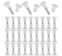Zerodeko Board Docking Nut System Iron and Clamp Plastic, Sub-mother 50pcs Connecting Fastener Set with Material, for Assembly, White Fastener Hardware Furniture DIY Projects