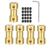 Zerodeko Brass Copper Couplings Model Accessories with 20pcs Screws Smooth Surface Shaft Connection for DIY Making Boats Metal Model Shaft