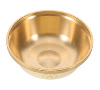 Zerodeko Brass Temple Offering Bowl Pentagram Design Chinese Copper Ritual Dish for Home Altar Religious Ceremonies and Decorative Cultural Display
