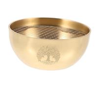 Zerodeko Brass Worship Bowl Sacred Energy Gathering Religious Ornament Memorial Decorative Altar Tool for Home Temple Ceremony Rituals