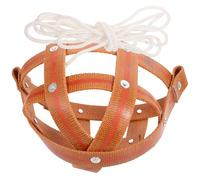 Zerodeko Brown Leather Horse Muzzle for Grazing and Farm Use, Breathable Hollowed out Design with Nylon Cord, Safe Anti-bite Mouth Covering for Cattle and Horses
