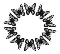 Zerodeko Butterflies Patching Small Holes Patches 10pcs Cloth Embroidery Black Iron on Sew-on Fabric Appliques and Beautiful Butterfly Shape for Craft and Decorating Party Dress