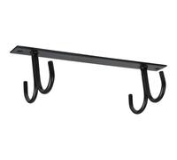 Zerodeko Cabinet Mug Rack with 4 Hooks, Iron Hanging Holder | Black Finish, Screws Included, Tea Cups and Dish Cloths, Home Organizers and Apartment Dwellers