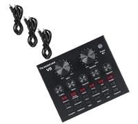 Zerodeko Capacitor Microphone Kit with Sound Card for Live Streaming, Cell Phone Sound Mixer Board with Voice Changer and Podcast Equipment for Social and Recording