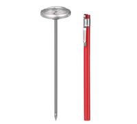 Zerodeko Car Air Vent Thermometer Red Mechanical Car Thermometer Clock Shape Interior Accessory for Vehicle Air Conditioning No Battery Required Easy to Install for Home Use