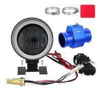 Zerodeko Car Water Temperature and Voltage Gauge with Blue Backlight, Inline Water Temp Meter with 3-way Adapter for Engine Monitoring, Fit for Trucks and Cars